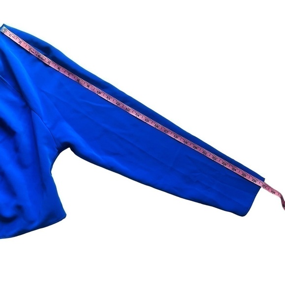 ZARA electric blue front crossover cropped blouse long sleeve keyhole size XS - Picture 13 of 15